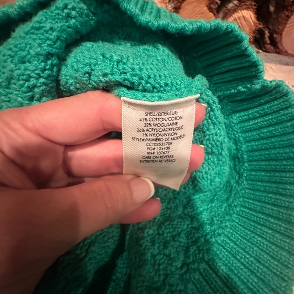 Alice + Olivia Green Cropped Cable Knit Sweater xS - Picture 6 of 7